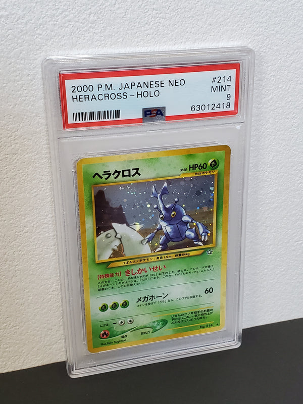 2000 Pokemon Japanese Neo 214 Heracross-Holo PSA