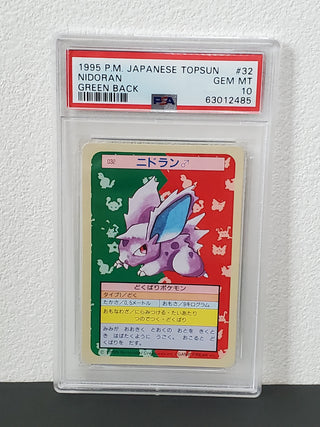 1995 Pokemon Japanese Topsun 32 Nidoran Green Back PSA