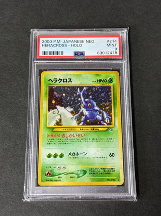 2000 Pokemon Japanese Neo 214 Heracross-Holo PSA